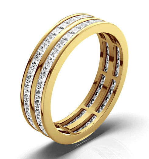 Mens 2ct H/Si Diamond 18K Gold Full Band Ring